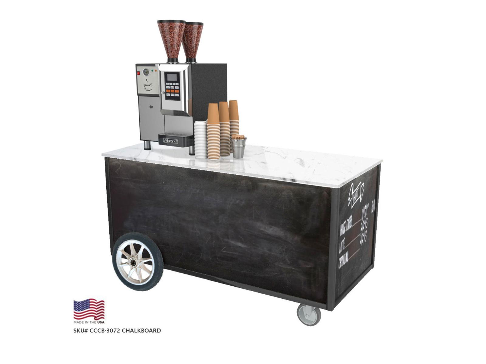 espresso machine cart, chalkboard coffee cart