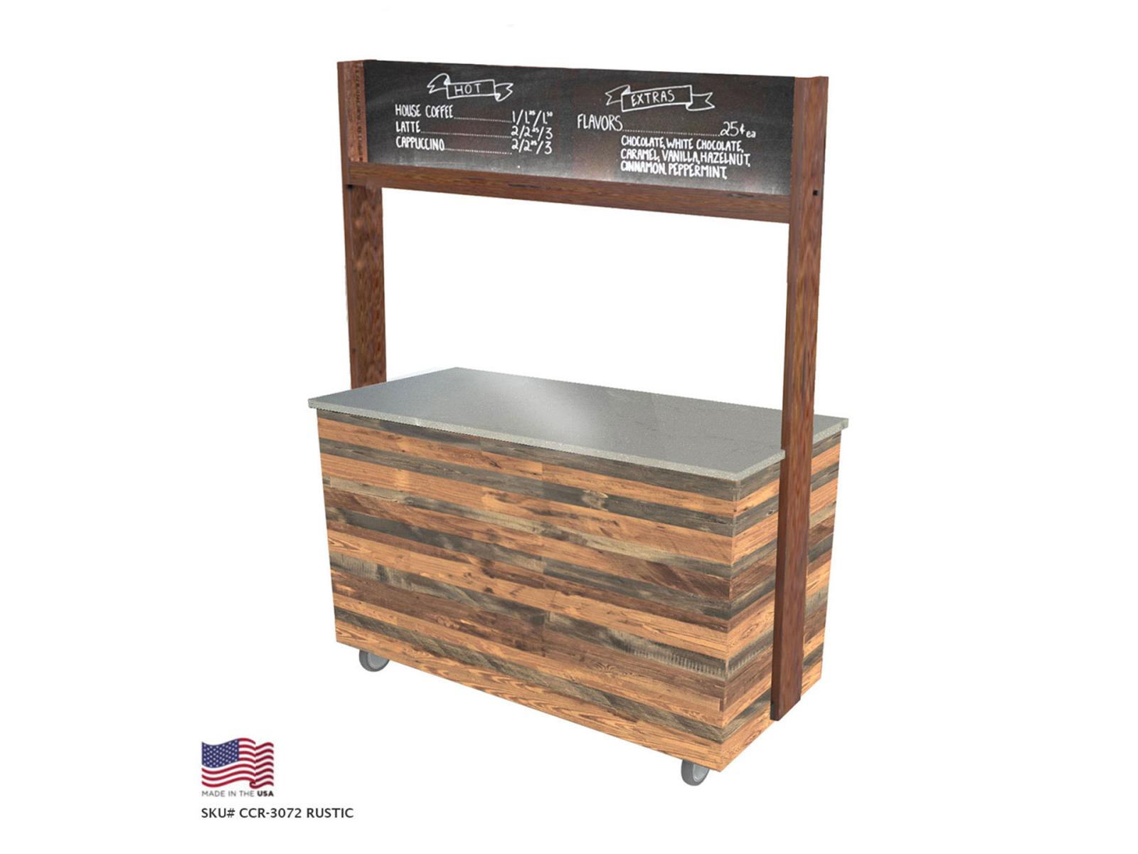 espresso machine cart, rustic coffee cart