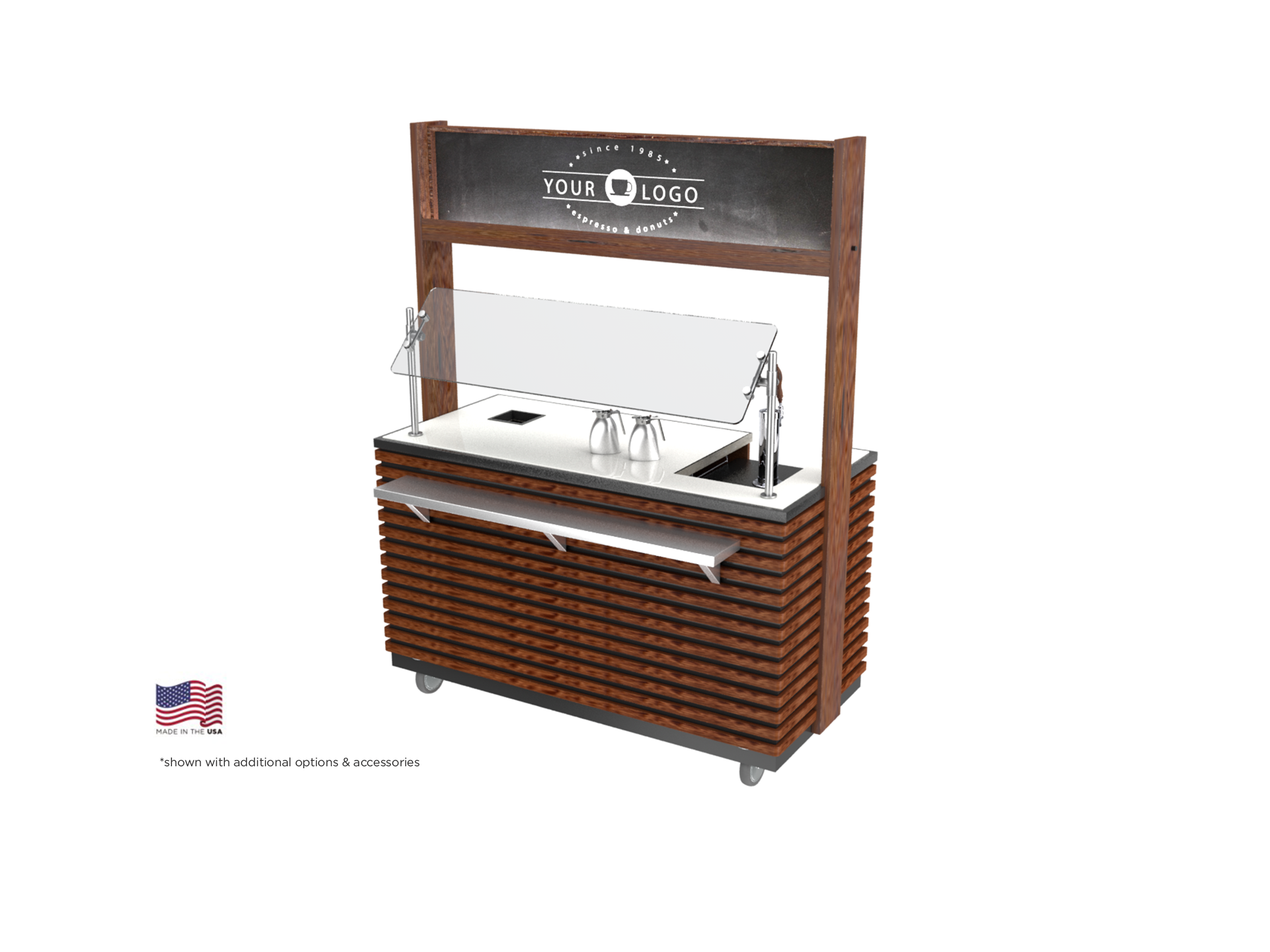 espresso machine cart, modern slated coffee cart